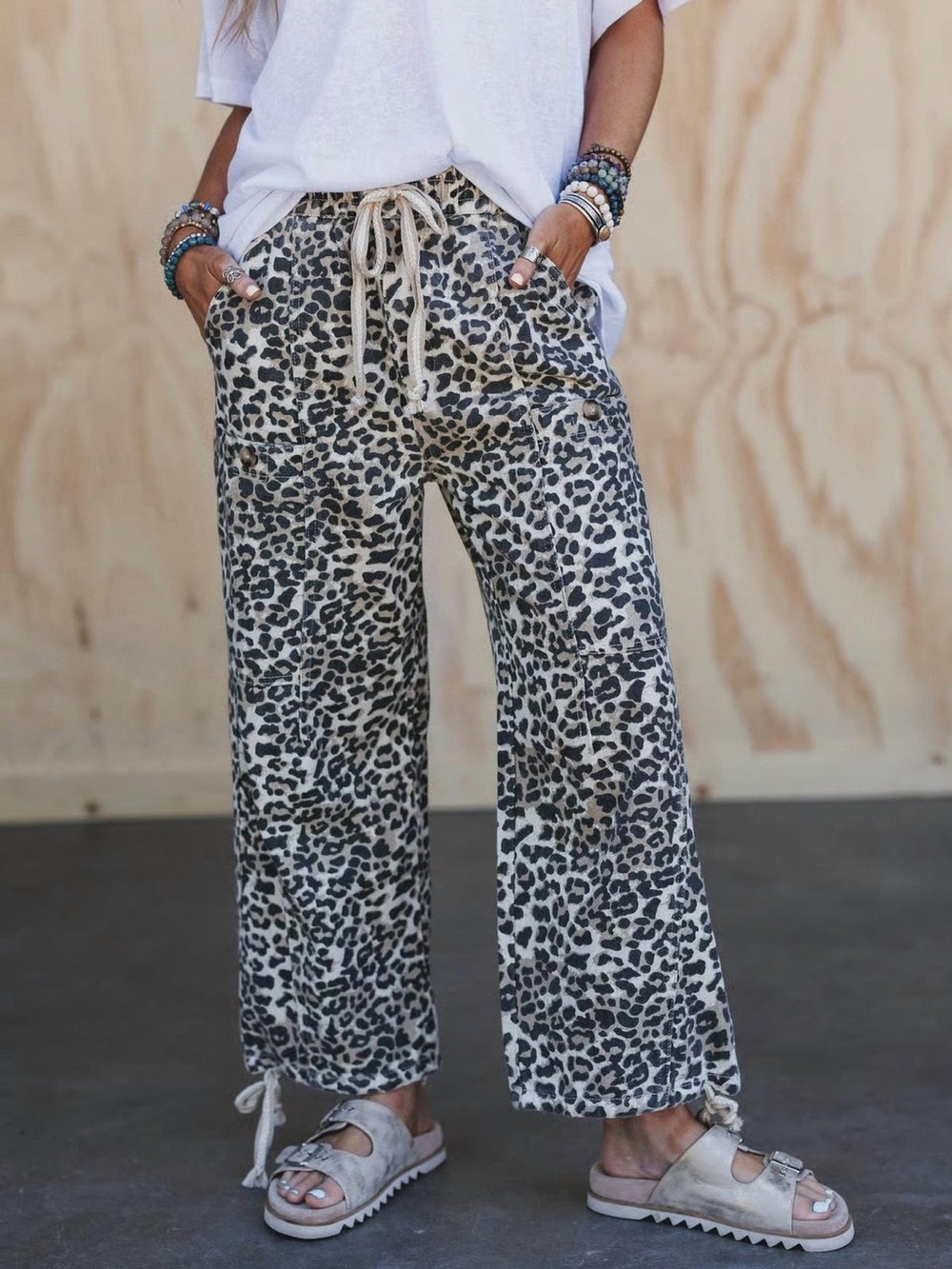 Aaron & Amber - High-rise Cotton Jogger Pants